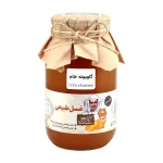 عسل گاوپونه خام ۹۵۰ گرمی کوهستانی فریدن با رنگ کهربایی و بافت غلیظ