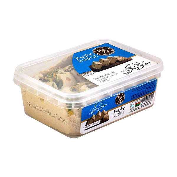 barpaz-halva-shekari-400g بسته بندی حلوا شکری بارپاز ۴۰۰ گرمی با ارده خالص و بافت رشته رشته