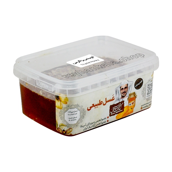 zagros-thme-honey-whith-comb-500g تصویر عسل آویشن طبیعی زاگرس همراه با موم بسته بندی 500 گرم