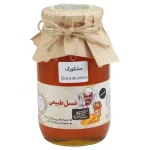 عسل مشکورک خام ۹۵۰ گرمی تهیه شده از شهد گیاه مشکورک هرمزگان - بسته بندی شیشه ای