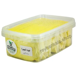 نوره زرنیخ دار با لوازم کامل شامل ۱۰ بسته ۷۰ گرمی، دستکش، چوب همزن و ظرف نگهداری